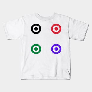 red blue black green target archery design Kids T-Shirt